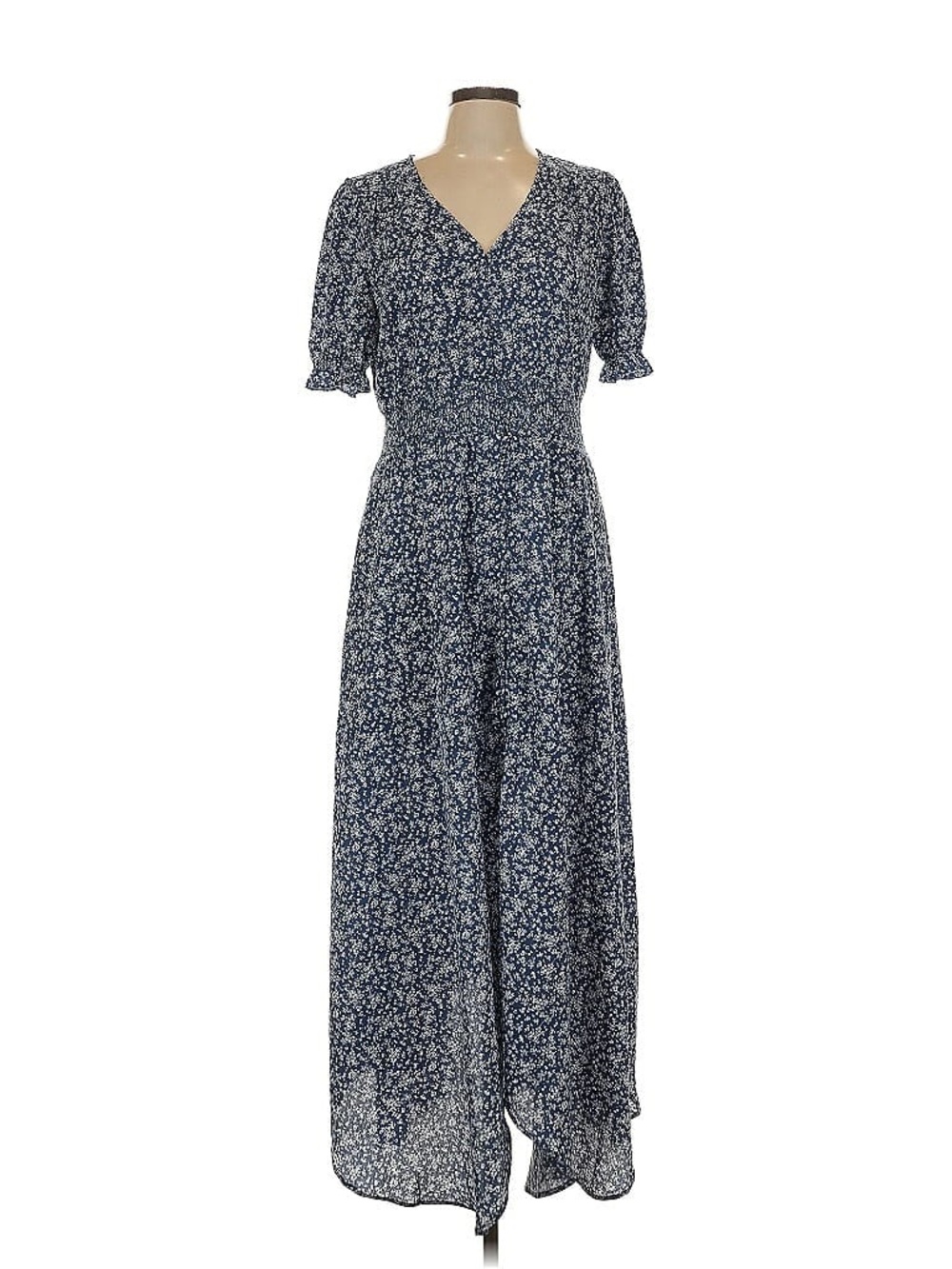 Baltic Born Navy Floral V‑Neck Maxi Dress